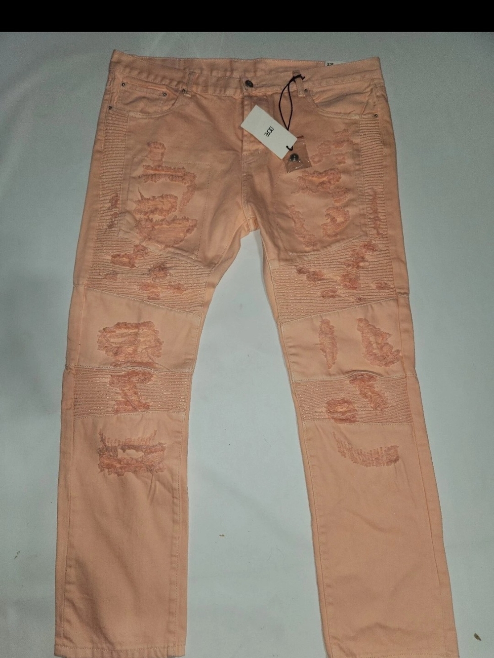DOPE Men's Peach Distressed Bootcut Jeans